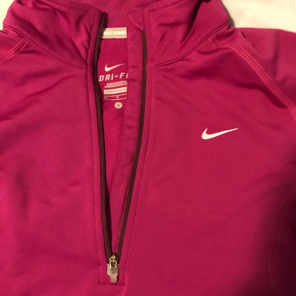 Nike dry-fit rubbing quarterzip, pink, size small - Picture 2 of 4